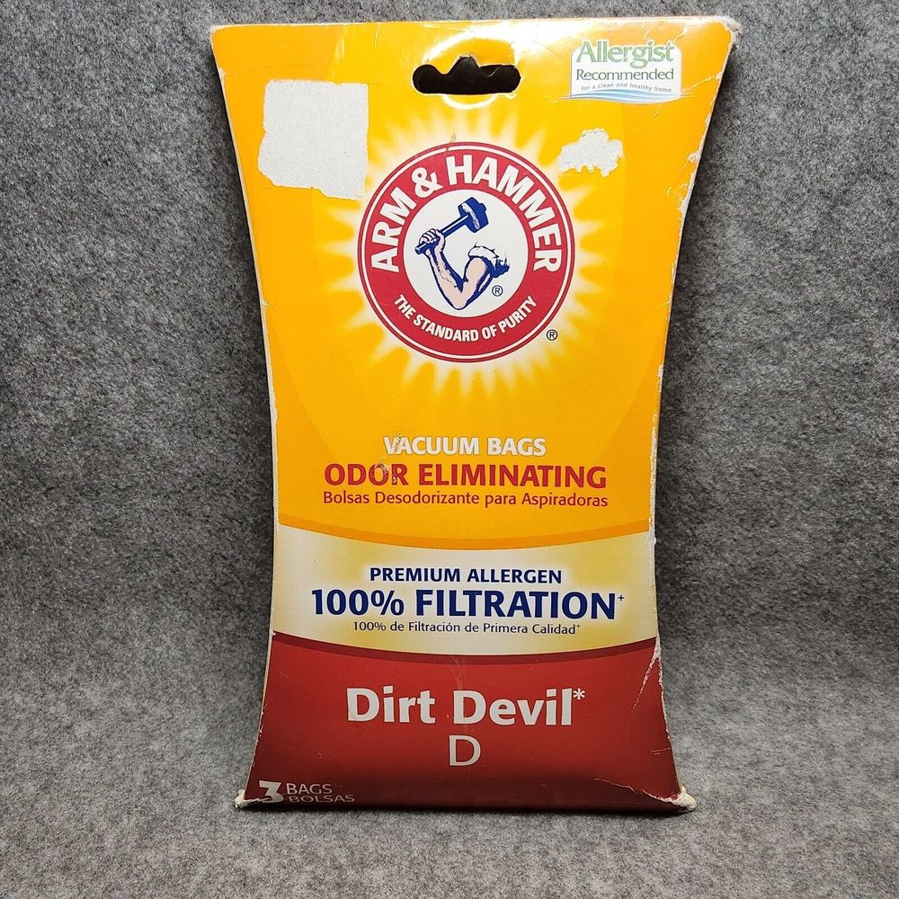 Type D Dirt Devil Vacuum Cleaner Bags Arm & Hammer Odor Eliminating NIB 3 Pack